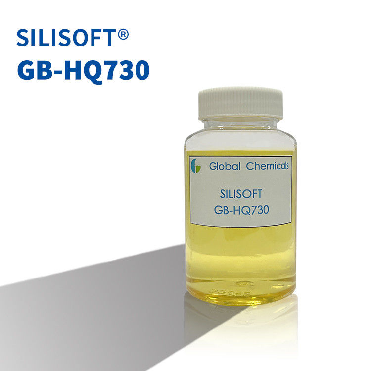 Silicone sedoso SILISOFT GB-HQ730 utilizado para o acabamento suave e suave de fibras naturais, fibras sintéticas e suas misturas
