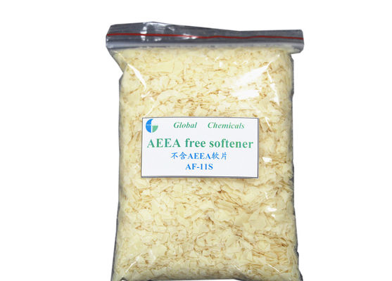 Finitura têxtil Produtos químicos suavizantes Flocos de baixo amarelamento Para tecidos / tecidos