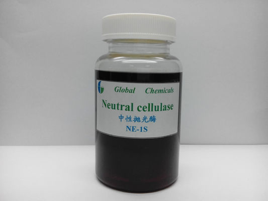 Enzima NE - 1S de celulosa neutra líquida amarelo-marrom com químicos têxteis
