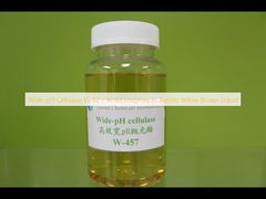 Enzimas de celulose W-62 / W-83 de pH amplo em têxteis líquido amarelo marrom